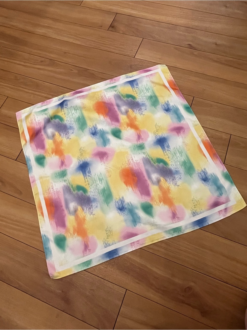 Colorful Watercolor Print Square Scarf
